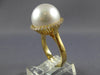 LARGE .37CT DIAMOND & AAA SOUTH SEA PEARL 18K YELLOW GOLD CLASSIC HALO LOVE RING