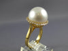LARGE .37CT DIAMOND & AAA SOUTH SEA PEARL 18K YELLOW GOLD CLASSIC HALO LOVE RING