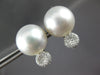 LARGE .49CT DIAMOND & AAA SOUTH SEA PEARL 18KT WHITE GOLD CLASSIC STUD EARRINGS