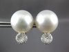 LARGE .49CT DIAMOND & AAA SOUTH SEA PEARL 18KT WHITE GOLD CLASSIC STUD EARRINGS