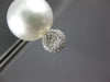 LARGE .49CT DIAMOND & AAA SOUTH SEA PEARL 18KT WHITE GOLD CLASSIC STUD EARRINGS
