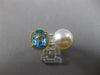 LARGE 3.27CT DIAMOND & AAA SOUTH SEA PEARL & BLUE TOPAZ 18K YELLOW GOLD FUN RING