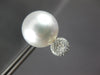 LARGE .49CT DIAMOND & AAA SOUTH SEA PEARL 18KT WHITE GOLD CLASSIC STUD EARRINGS