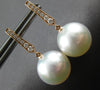 LARGE .16CT DIAMOND & AAA SOUTH SEA PEARL 18K ROSE GOLD JOURNEY HANGING EARRINGS