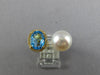 LARGE 3.27CT DIAMOND & AAA SOUTH SEA PEARL & BLUE TOPAZ 18K YELLOW GOLD FUN RING