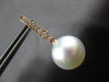 LARGE .16CT DIAMOND & AAA SOUTH SEA PEARL 18K ROSE GOLD JOURNEY HANGING EARRINGS
