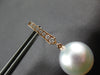 LARGE .16CT DIAMOND & AAA SOUTH SEA PEARL 18K ROSE GOLD JOURNEY HANGING EARRINGS