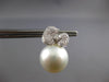 LARGE .88CT DIAMOND & AAA SOUTH SEA PEARL 18K WHITE GOLD 3D BOW HANGING EARRINGS