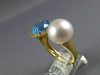 LARGE 3.27CT DIAMOND & AAA SOUTH SEA PEARL & BLUE TOPAZ 18K YELLOW GOLD FUN RING