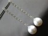 LARGE & LONG 1.1CT DIAMOND & AAA SOUTH SEA PEARL 18K WHITE GOLD HANGING EARRINGS