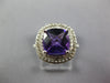 2.84CT DIAMOND & AAA AMETHYST 14K WHITE GOLD CUSHION DOUBLE HALO SQUARE FUN RING