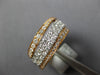 ESTATE WIDE .98CT DIAMOND 18KT WHITE & ROSE GOLD 3D MULTI ROW STACKABLE FUN RING