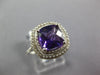 2.84CT DIAMOND & AAA AMETHYST 14K WHITE GOLD CUSHION DOUBLE HALO SQUARE FUN RING