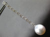 LARGE & LONG 1.1CT DIAMOND & AAA SOUTH SEA PEARL 18K WHITE GOLD HANGING EARRINGS
