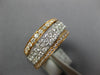 ESTATE WIDE .98CT DIAMOND 18KT WHITE & ROSE GOLD 3D MULTI ROW STACKABLE FUN RING
