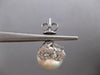 LARGE .88CT DIAMOND & AAA SOUTH SEA PEARL 18K WHITE GOLD 3D BOW HANGING EARRINGS