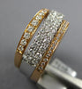 ESTATE WIDE .98CT DIAMOND 18KT WHITE & ROSE GOLD 3D MULTI ROW STACKABLE FUN RING