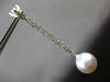 LARGE & LONG 1.1CT DIAMOND & AAA SOUTH SEA PEARL 18K WHITE GOLD HANGING EARRINGS