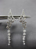 ESTATE 1.55CT DIAMOND 18KT WHITE GOLD 3D CHANDELIER HALF MOON HANGING EARRINGS