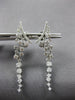 ESTATE 1.55CT DIAMOND 18KT WHITE GOLD 3D CHANDELIER HALF MOON HANGING EARRINGS