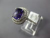 2.84CT DIAMOND & AAA AMETHYST 14K WHITE GOLD CUSHION DOUBLE HALO SQUARE FUN RING