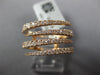 ESTATE WIDE 0.88CT DIAMOND 18KT ROSE GOLD CLASSIC MULTI ROW CRISS CROSS FUN RING