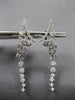ESTATE 1.55CT DIAMOND 18KT WHITE GOLD 3D CHANDELIER HALF MOON HANGING EARRINGS