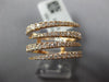 ESTATE WIDE 0.88CT DIAMOND 18KT ROSE GOLD CLASSIC MULTI ROW CRISS CROSS FUN RING