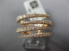 ESTATE WIDE 0.88CT DIAMOND 18KT ROSE GOLD CLASSIC MULTI ROW CRISS CROSS FUN RING