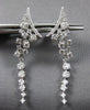 ESTATE 1.55CT DIAMOND 18KT WHITE GOLD 3D CHANDELIER HALF MOON HANGING EARRINGS