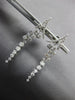ESTATE 1.55CT DIAMOND 18KT WHITE GOLD 3D CHANDELIER HALF MOON HANGING EARRINGS