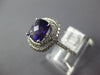 2.84CT DIAMOND & AAA AMETHYST 14K WHITE GOLD CUSHION DOUBLE HALO SQUARE FUN RING