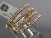 ESTATE WIDE 0.88CT DIAMOND 18KT ROSE GOLD CLASSIC MULTI ROW CRISS CROSS FUN RING