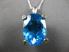20.49CT WHITE & CANARY DIAMOND & BLUE TOPAZ 14KT WHITE & ROSE GOLD OVAL PENDANT