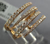 ESTATE WIDE 0.88CT DIAMOND 18KT ROSE GOLD CLASSIC MULTI ROW CRISS CROSS FUN RING