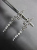 ESTATE 1.55CT DIAMOND 18KT WHITE GOLD 3D CHANDELIER HALF MOON HANGING EARRINGS