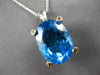20.49CT WHITE & CANARY DIAMOND & BLUE TOPAZ 14KT WHITE & ROSE GOLD OVAL PENDANT