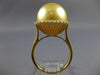 LARGE .37CT DIAMOND & AAA GOLDEN SOUTH SEA PEARL 18KT YELLOW GOLD HALO LOVE RING