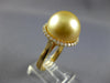 LARGE .37CT DIAMOND & AAA GOLDEN SOUTH SEA PEARL 18KT YELLOW GOLD HALO LOVE RING