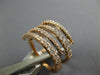 ESTATE WIDE 0.88CT DIAMOND 18KT ROSE GOLD CLASSIC MULTI ROW CRISS CROSS FUN RING