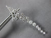 ESTATE 1.55CT DIAMOND 18KT WHITE GOLD 3D CHANDELIER HALF MOON HANGING EARRINGS
