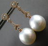 .44CT DIAMOND & AAA SOUTH SEA PEARL 18KT ROSE GOLD 3D TEAR DROP HANGING EARRINGS