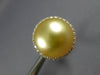 LARGE .37CT DIAMOND & AAA GOLDEN SOUTH SEA PEARL 18KT YELLOW GOLD HALO LOVE RING