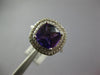 2.84CT DIAMOND & AAA AMETHYST 14K WHITE GOLD CUSHION DOUBLE HALO SQUARE FUN RING