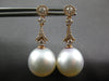 .44CT DIAMOND & AAA SOUTH SEA PEARL 18KT ROSE GOLD 3D TEAR DROP HANGING EARRINGS