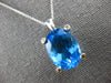 20.49CT WHITE & CANARY DIAMOND & BLUE TOPAZ 14KT WHITE & ROSE GOLD OVAL PENDANT