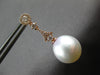 .44CT DIAMOND & AAA SOUTH SEA PEARL 18KT ROSE GOLD 3D TEAR DROP HANGING EARRINGS