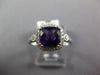 1.62CT DIAMOND & AAA AMETHYST 14KT WHITE GOLD CUSHION & ROUND FILIGREE FUN RING