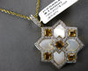 3.20CT DIAMOND & YELLOW SAPPHIRE & MOTHER OF PEARL 14KT YELLOW GOLD STAR PENDANT