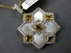 3.20CT DIAMOND & YELLOW SAPPHIRE & MOTHER OF PEARL 14KT YELLOW GOLD STAR PENDANT